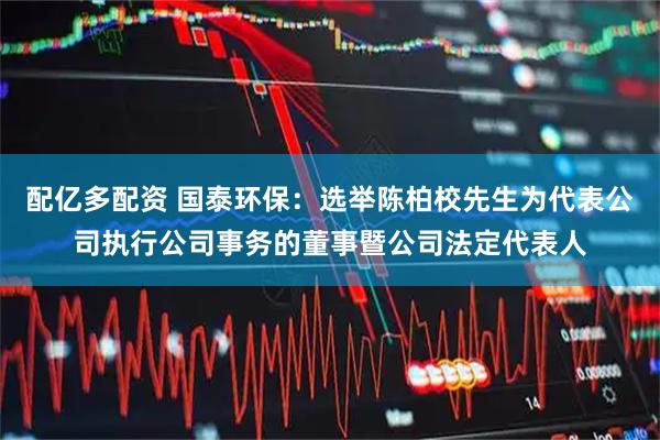 配亿多配资 国泰环保：选举陈柏校先生为代表公司执行公司事务的董事暨公司法定代表人