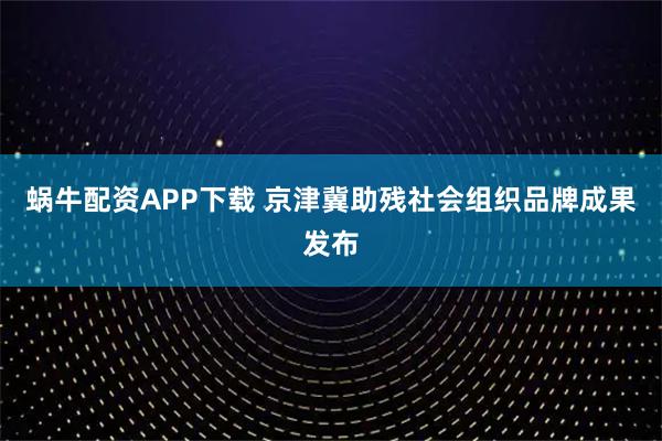 蜗牛配资APP下载 京津冀助残社会组织品牌成果发布