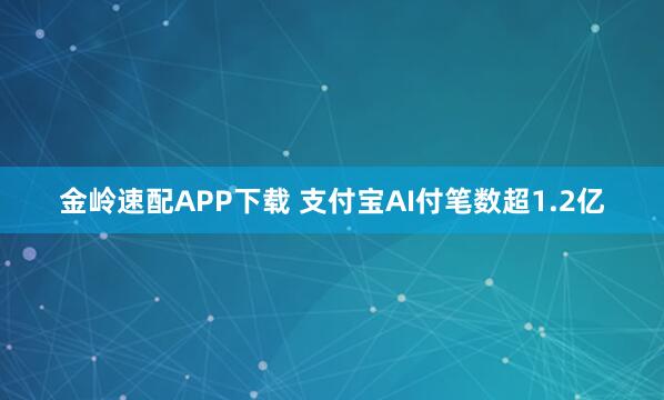 金岭速配APP下载 支付宝AI付笔数超1.2亿