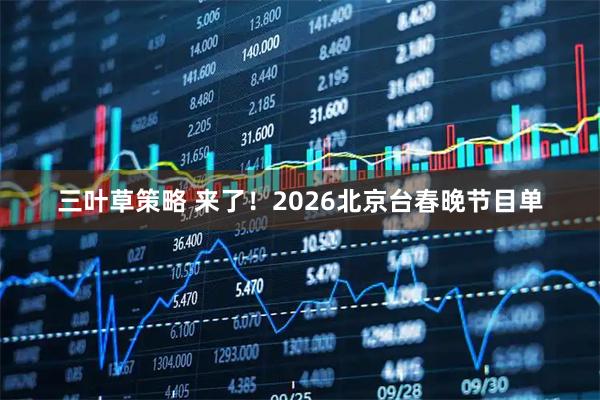 三叶草策略 来了！2026北京台春晚节目单