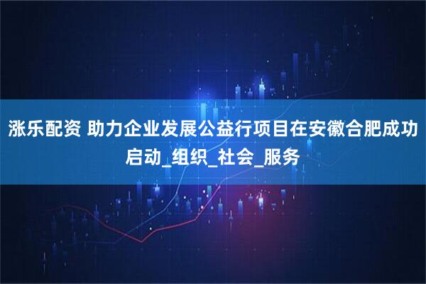 涨乐配资 助力企业发展公益行项目在安徽合肥成功启动_组织_社会_服务